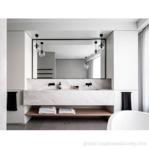 Corner Vanity/wash Basin with Cabinet Italian Wall Hung Countertop Open Shelf Bathroom Vanities Factory